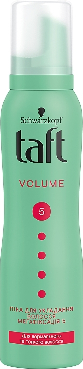 Matu veidošanas putas plāniem matiem Schwarzkopf Taft Volume Mousse №5