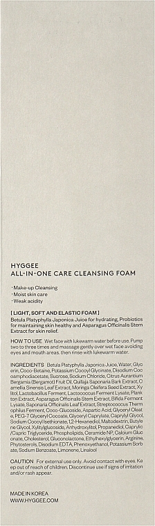 Putas efektīvai un maigai tīrīšanai Hyggee All-In-One Care Cleansing Foam	