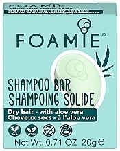 Cietais šampūns sausiem matiem Foamie Shampoo Bar Take Me Aloe Way Travel Size