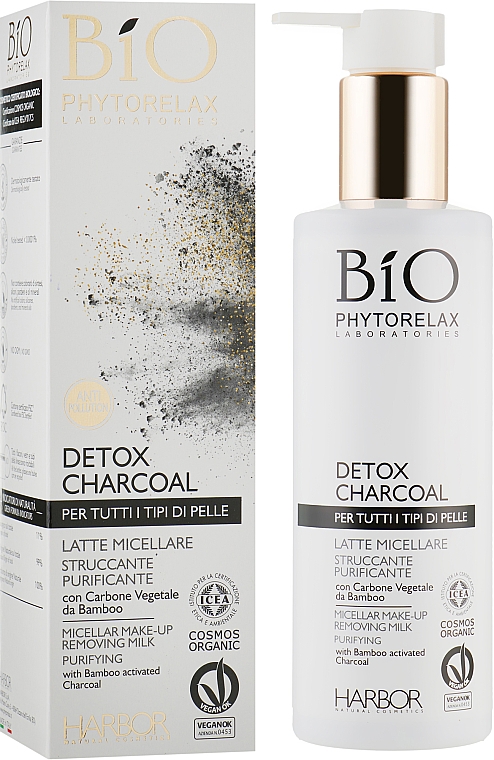 Мицеларно мляко за премахване на грим - Phytorelax Laboratories Bio Phytorelax Detox Charcoal Micellar Make-Up Removing Milk