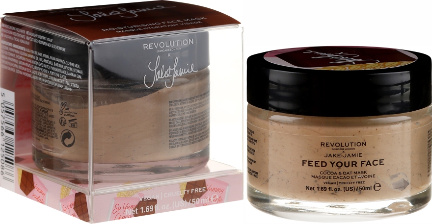 Хидратираща маска за лице - Makeup Revolution Skincare X Jake Jamie Feed Your Face Cocoa & Oat Moisturising Face Mask