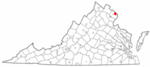 State map highlighting Falls Church