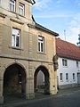 Former community centre (Bürgerhaus) with statue