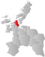 Mapa do condado de Sogn og Fjordane com Agdenes em destaque.