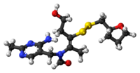 Ball-and-stick model of the fursultiamine molecule