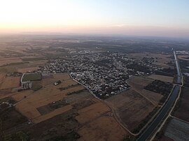 An aerial view of Valergues