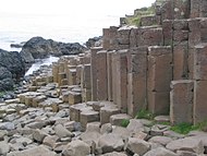 Columnar jointing in the basalt of the Giant's Causeway in Northern Ireland