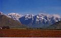 Vineyards and the Slanghoek Mountains outside Rawsonville