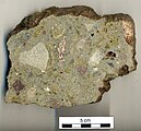 Greenish suevite from an impact structure at Rochechouart, France