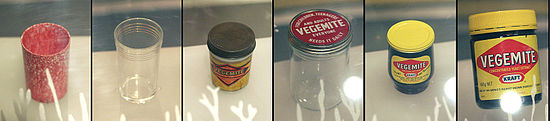 Entwicklung des Vegemite-Glases im National Museum of Australia.