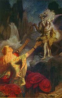 Helgi de retour au Valhalla ( peinture d'Ernest Wallcousins, vers 1912).