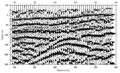 Immagine di rilievo sismico a riflessione, in cui sono visibili strutture di sottosuolo.
