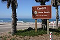 Cardiff Beach signboard