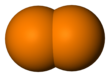 Spacefill model of diphosphorus