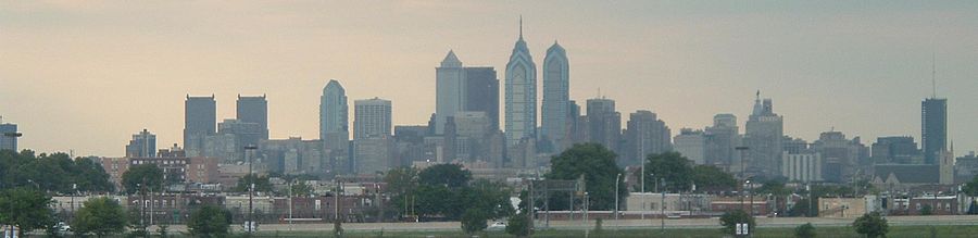 Panorama Filadelfii widok od strony Citizens Bank Park w roku 2004