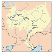 Tver en mapa del río Volga