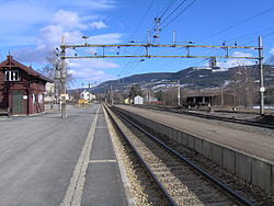 View of the town train station