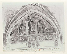 Dessin de l'arcade du Petit charnier du cimetière des Innocents.