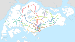 Singapore MRT/LRT system map