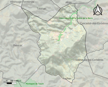 Carte de la ZNIEFF de type 1 sur la commune.