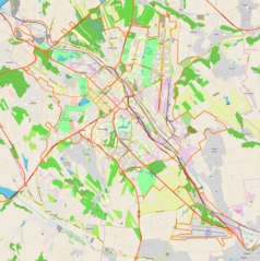 Mapa konturowa Kiszyniowa, blisko centrum na lewo u góry znajduje się punkt z opisem „Kiszyniów”