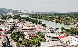 Skyline of Batu Pahat, looking west.