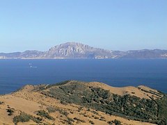 Vue sur les côtes marocaines depuis l'Espagne.