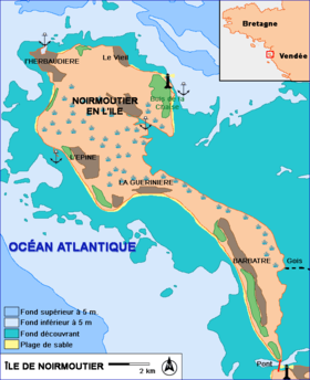 Carte de l'île de Noirmoutier.