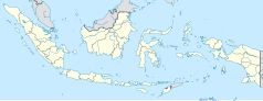 Mapa konturowa Indonezji, blisko prawej krawiędzi na dole znajduje się punkt z opisem „Merauke”