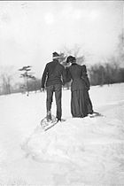 Couple Snowshoeing