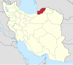 Location of Golestan province within Iran