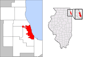 Localizare în Zona metropolitană Chicago și Illinois