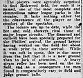 First impressions of Rickwood, March 1911