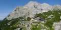 Hochtor with the Hesshütte, an alpine hut in the foreground