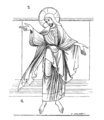 Dessin d'un Christ de style byzantin (Eugène Viollet-Le-Duc, 1856)