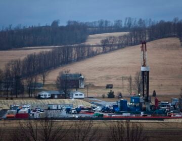 A hydraulic fracturing drill rig in Bradford County