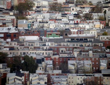 Rowhouses are seen in Philly