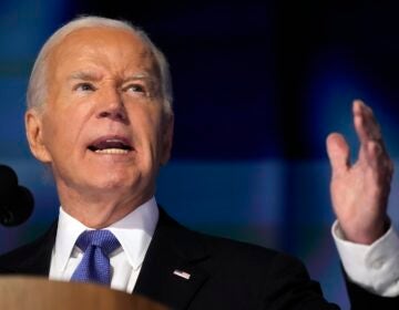 President Joe Biden speaks during the first day of Democratic National Convention, Monday, Aug. 19, 2024, in Chicago.