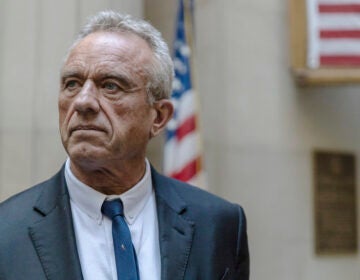 FILE - Robert F. Kennedy Jr. speaks to reporters at the Nassau County Supreme Court in Mineola, N.Y. on Aug. 21, 2024. (AP Photo/Stefan Jeremiah, Pool)