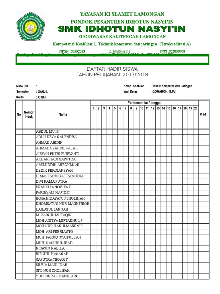 Detail Gambar Absen Siswa Nomer 17