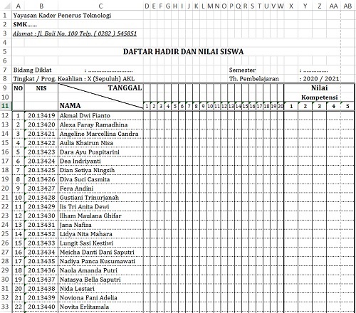 Detail Gambar Absen Siswa Nomer 4