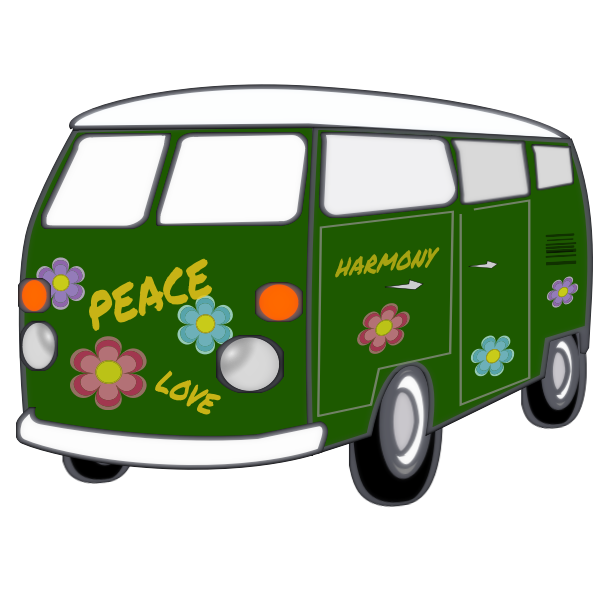 Hippy Micro Bus SVG Vector Stencil Instant download 6 file formats ...