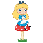 Alice on a mushroom vector image