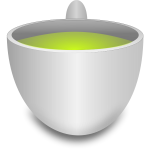 Green tea pot vector drawing