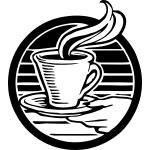 Cup of coffee black and white vector