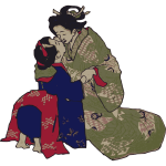 Embracing Geisha vector image