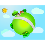 Vector graphics of little world