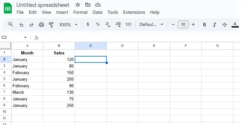 How to use COUNTIFS in Google Sheets