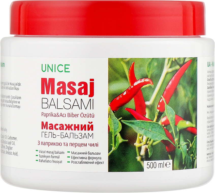 Gel-baume de massage à la caféine pour corps - Unice Balsam