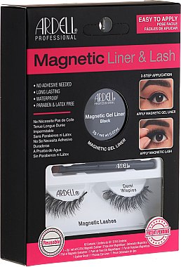 Kit (pinceau/1 + eyeliner/2g + faux cils magnétiques/1 paire) - Magnetic Lash & Liner Lash Demi Wispies 